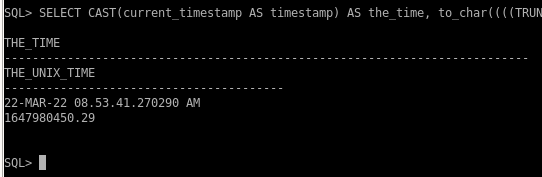 Konverter dato til unixtime i Oracle SQL