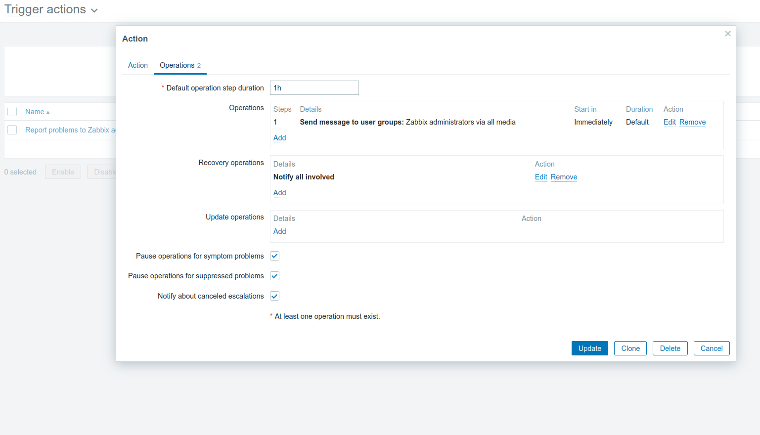 Eskalering af problem i Zabbix